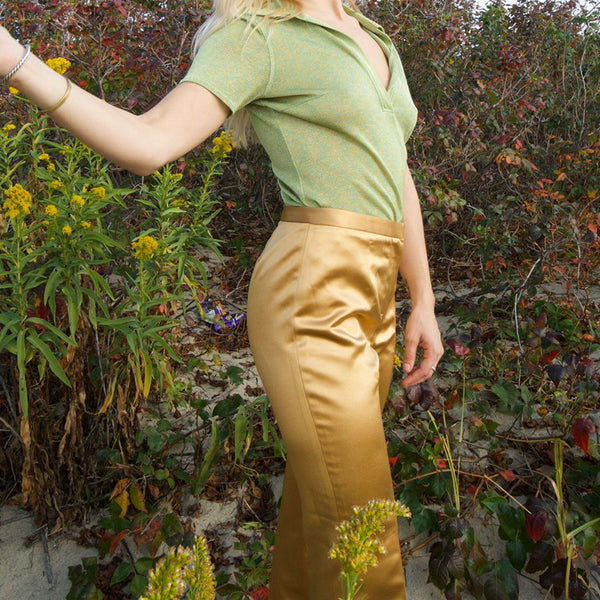 Gold Silk Trousers