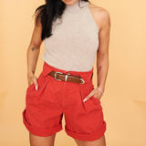 Red Coral Vintage Shorts