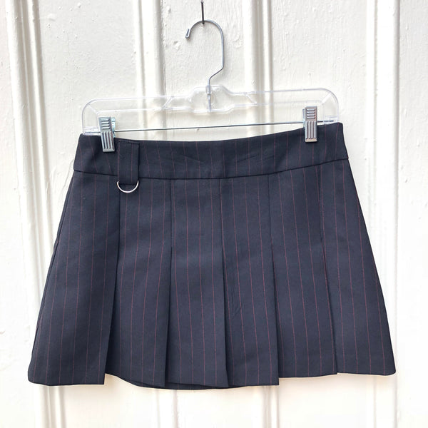 Pinstripe Pleated Miniskirt