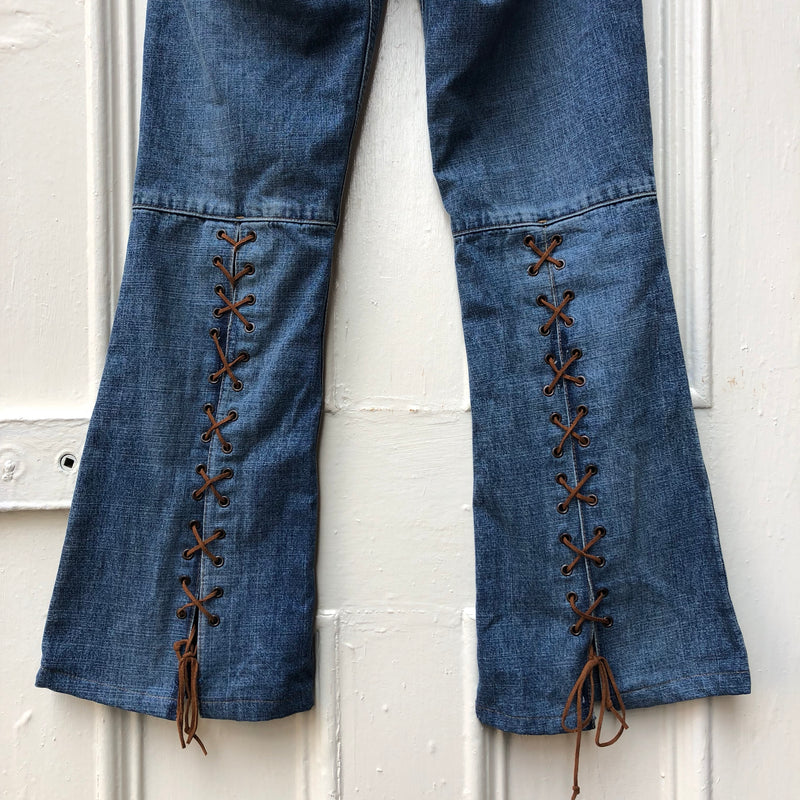 Suede Lace Detail Jeans