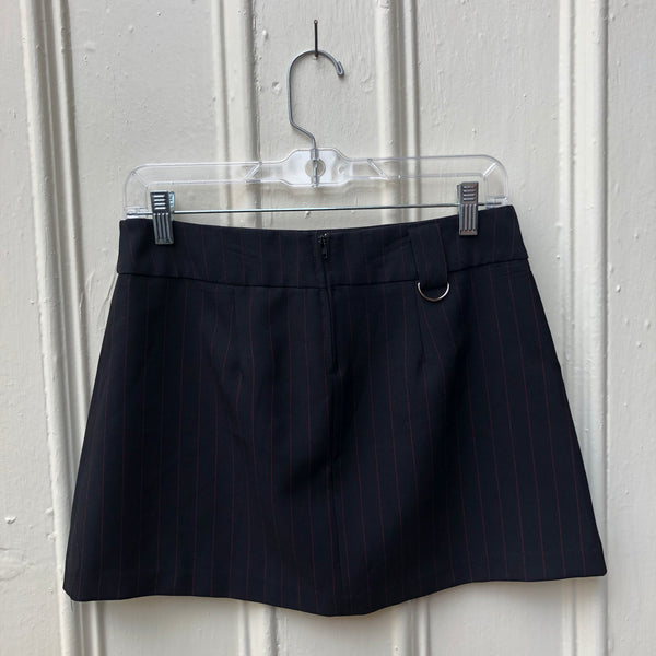 Pinstripe Pleated Miniskirt